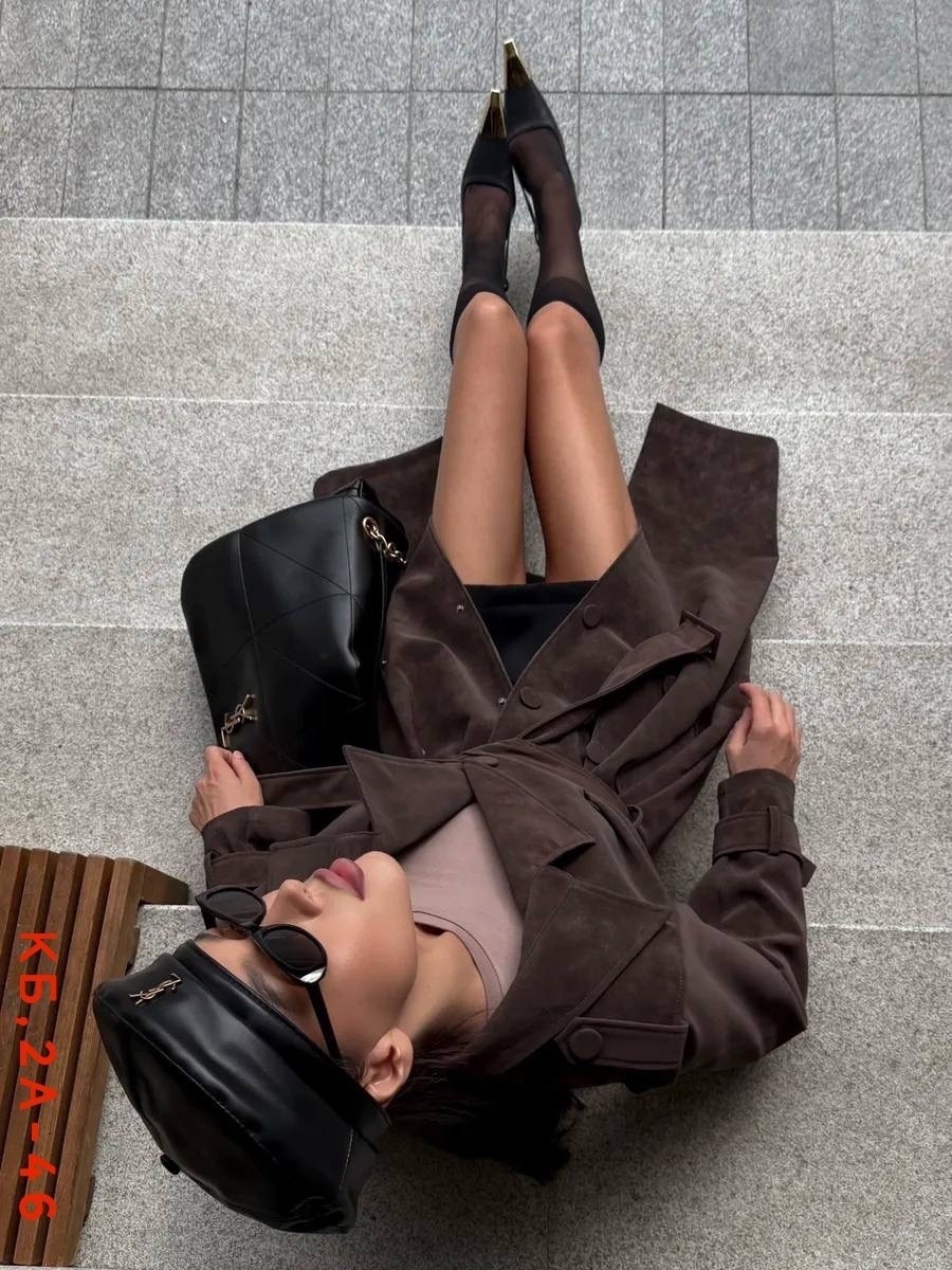 тренч замшевый длинный tinaria,плащ тренч,тренч пальто,тренч,замшевый тренч