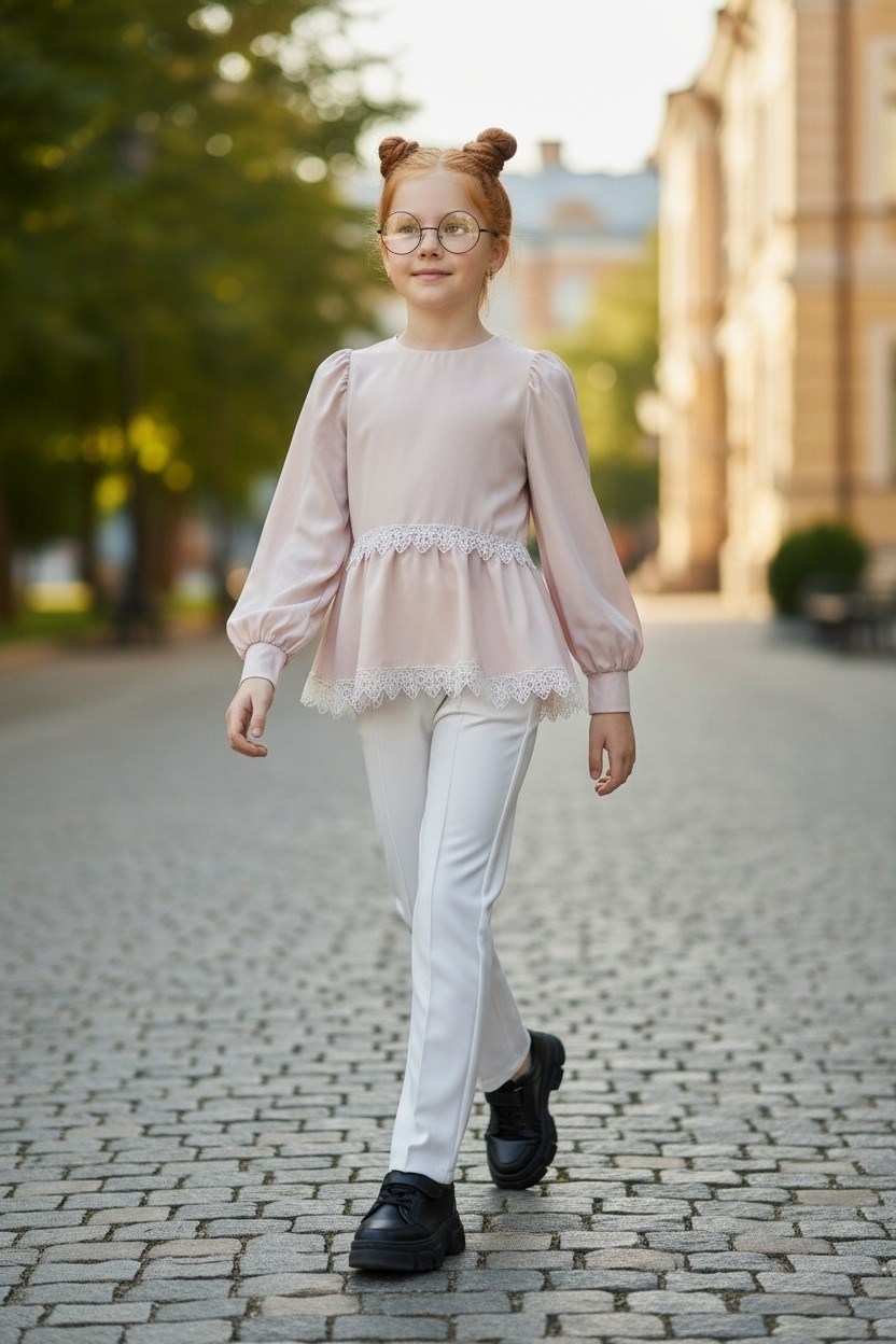 блузка с оборками,блузка для девочек,костюм для девочек,зеленое платье для девочки,комплект костюм