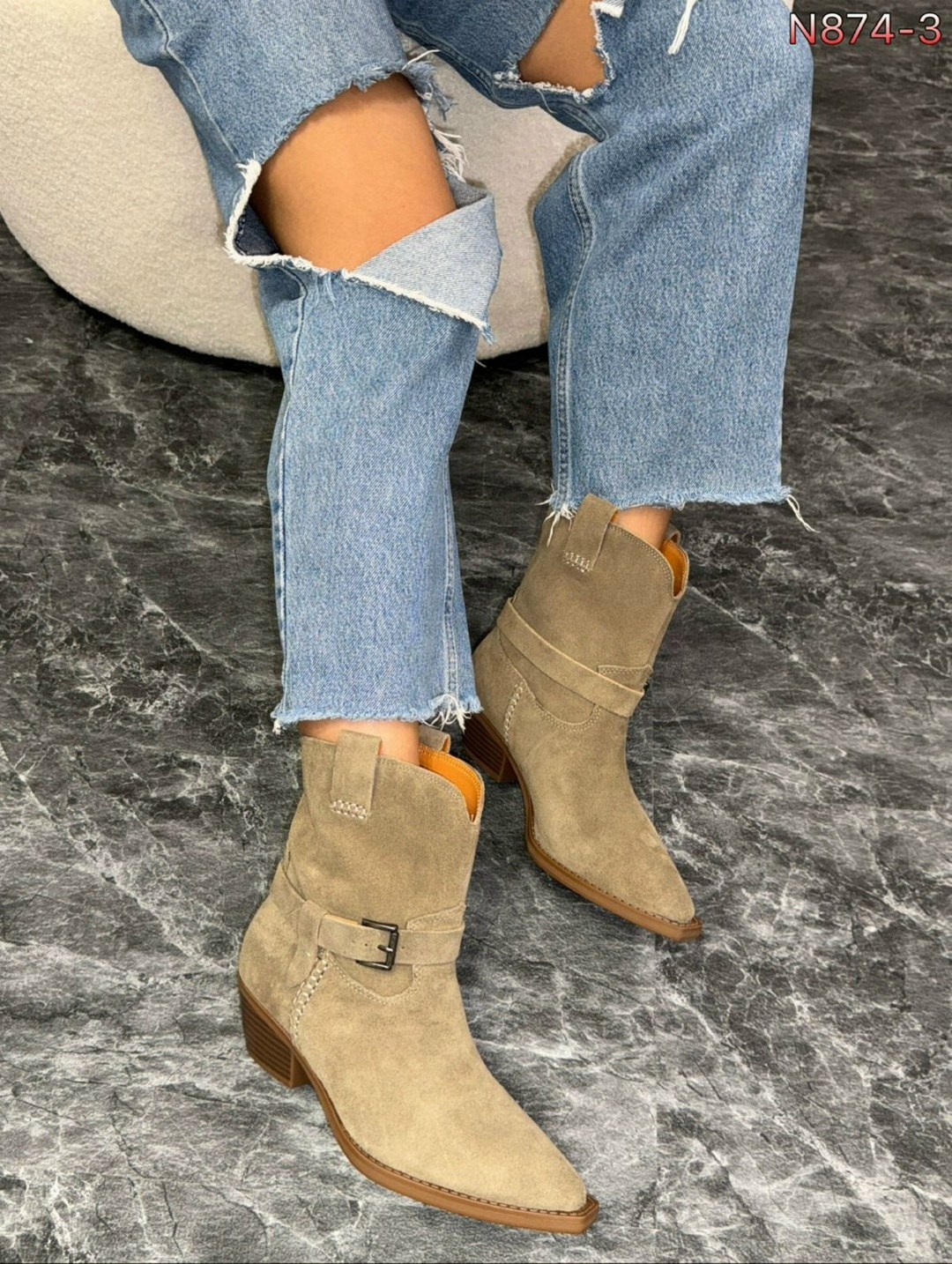 ,казаки серые замшевые,женская ,казаки женские,замшевые ботильоны