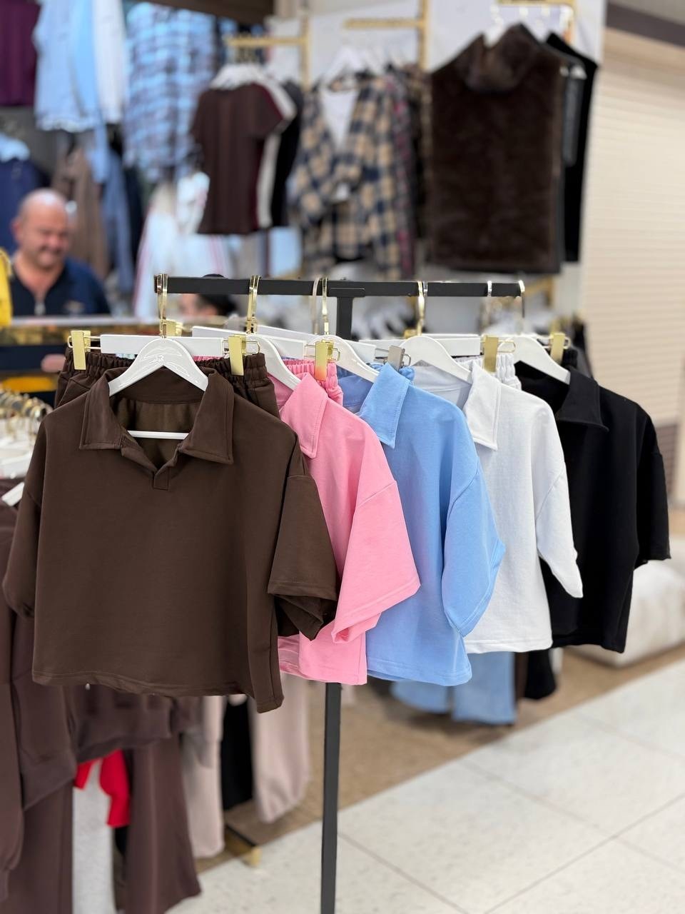 костюм с шортами и футболкой поло летний insomand,трикотажные костюмы,костюм шортами,костюм,костюм двойка женский