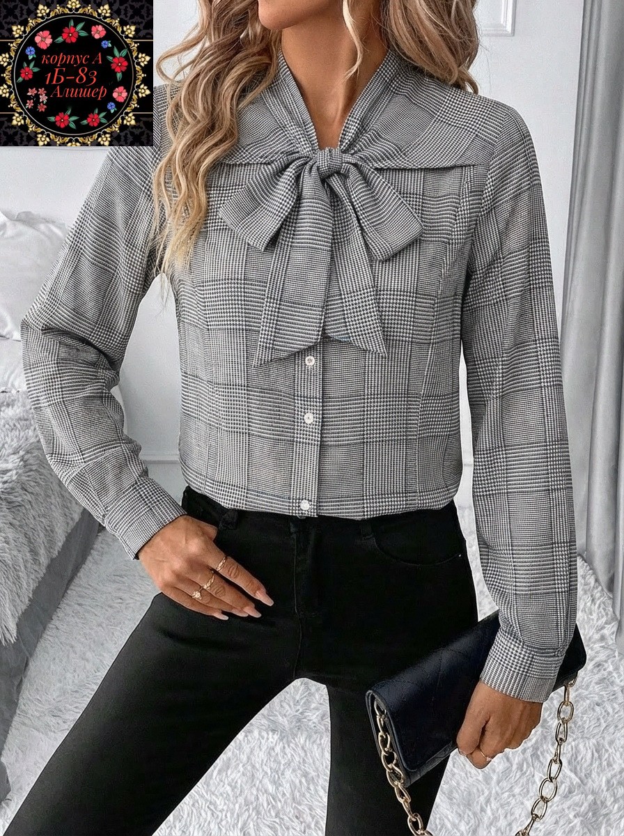 блузка элегантная,модная блузка,стильная блузка,рубашка женская,рубашка с длинным рукавом и бантом