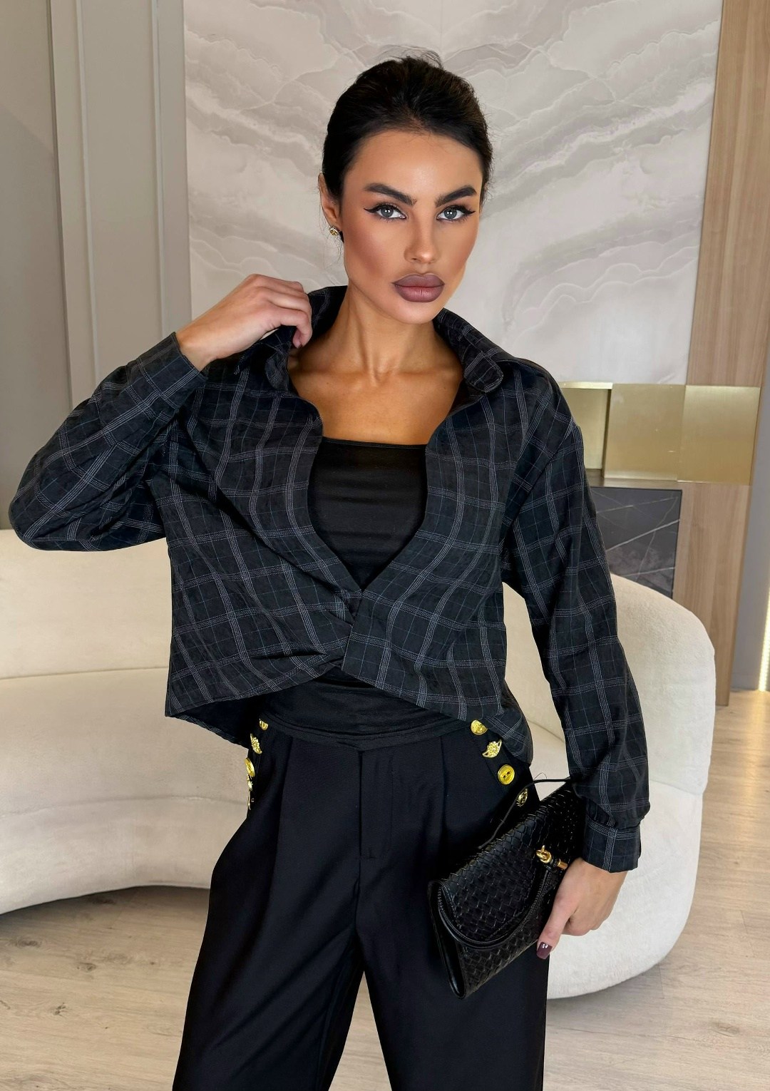 костюм рубашка и брюки в пижамном стиле kalau,брюки палаццо,широкие брюки,костюм женский