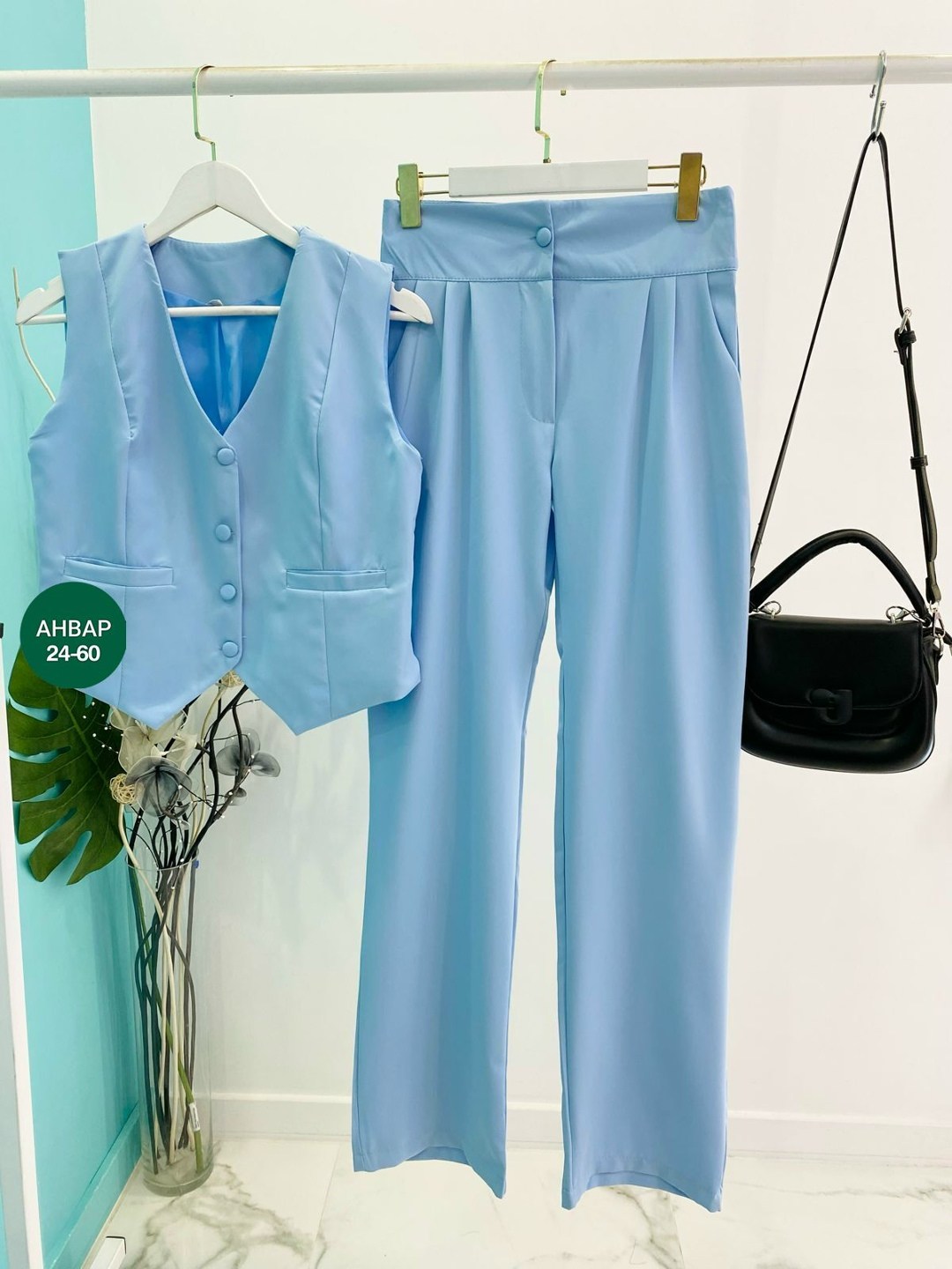 модный блейзер, жилет, широкие брюки, женский летний офисный костюм,женский жилет и брюки комплект формальный деловой стиль,брючный костюм,брючный костюм с жилетом,костюм с жилеткой и брюками