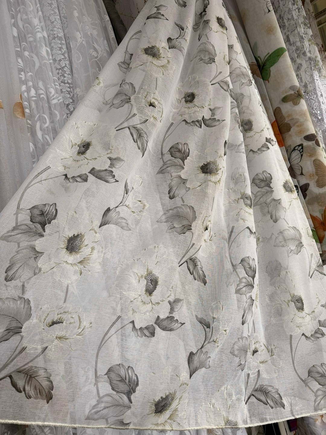 тюль с вышивкой в,тюль с узорами,тюль,тюль с рисунком,тюль жаккард