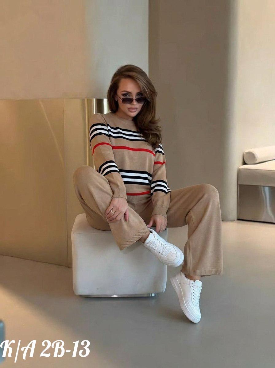костюм женский,трикотажные костюмы,костюм кашемировый женский брючный,костюм двойка кашемир,трикотажный костюм с брюками и кофтой в полоску aisha comfort