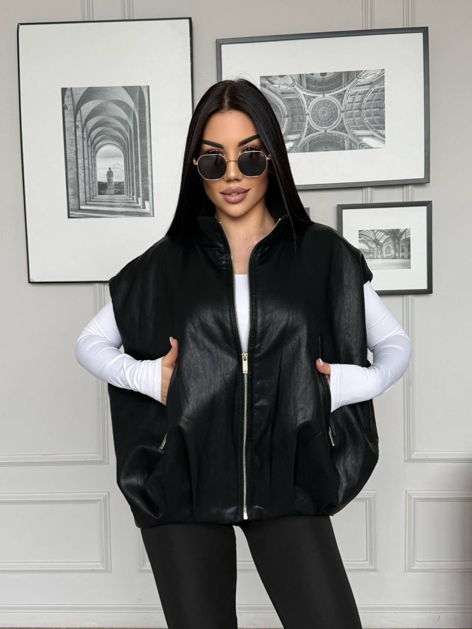 жилет из экокожи,жилет из экокожи женский,кожаная жилетка,кожаный жилет,жилетка женская