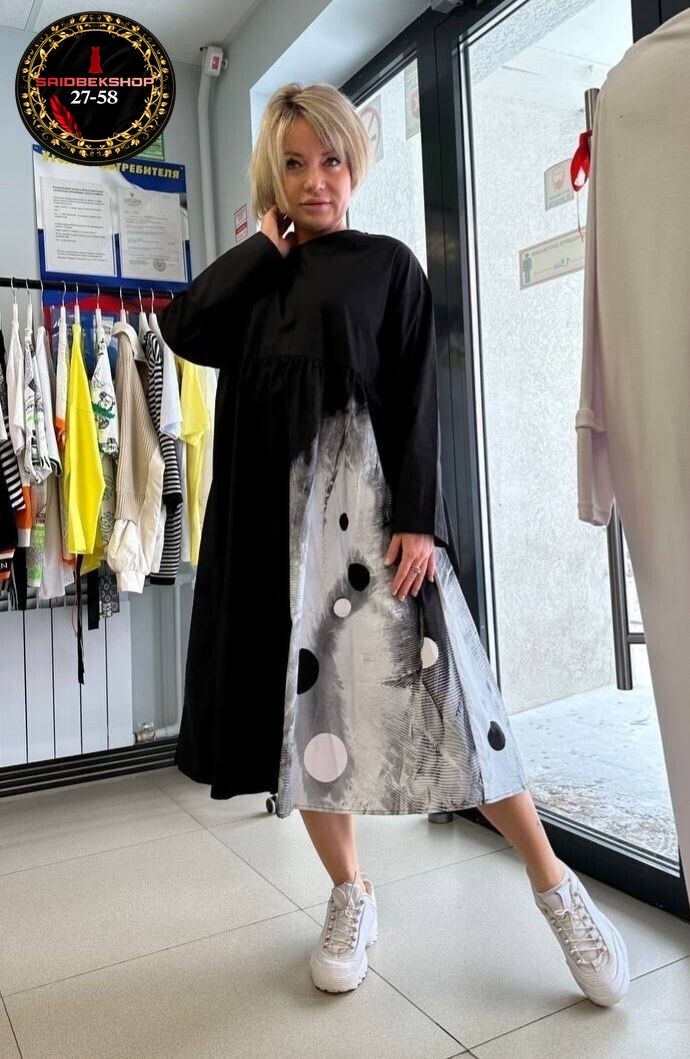 стильное платье свободного кроя,свободное платье,платье туника,женское платье,платье большие размеры