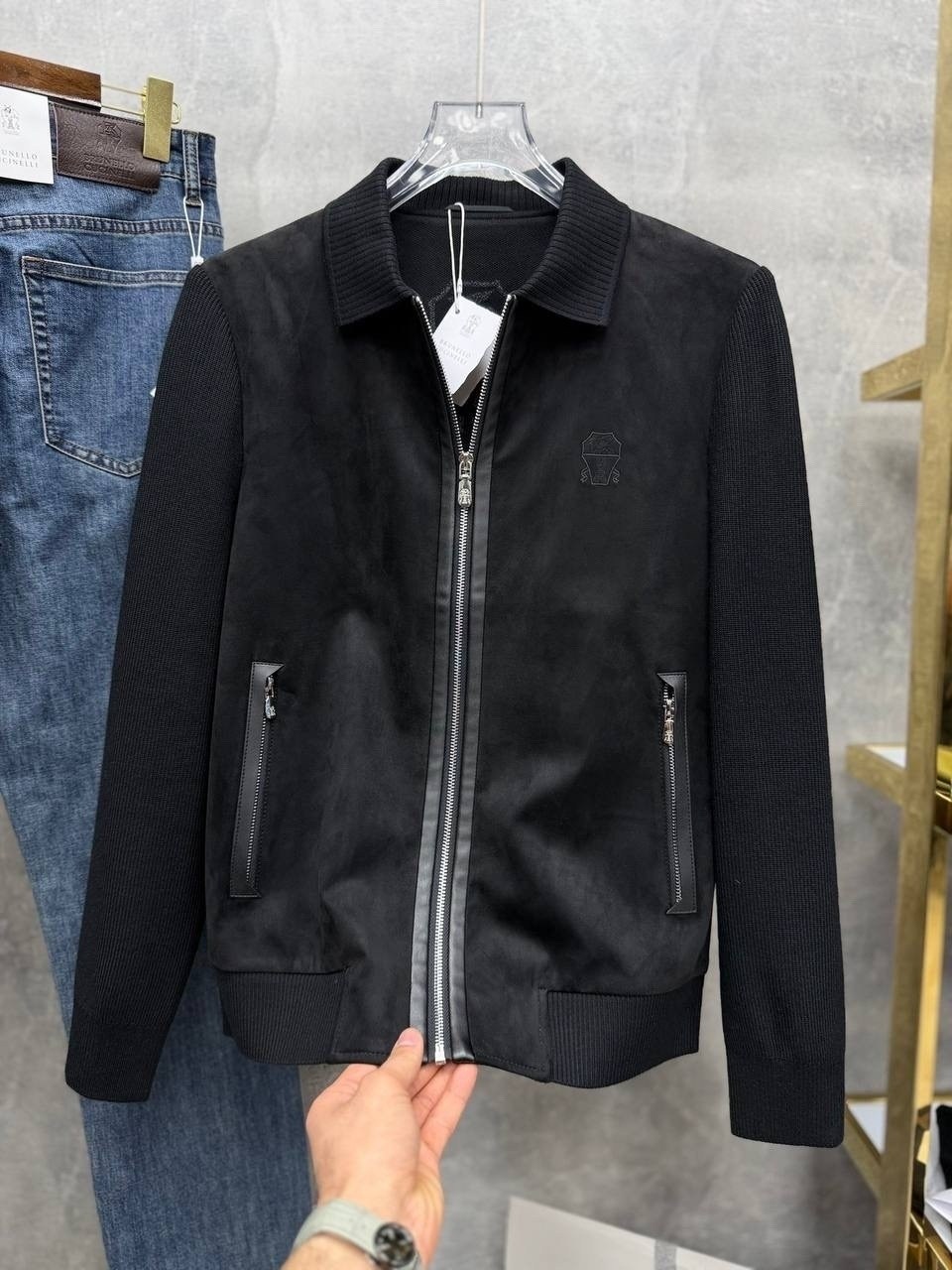 замшевая куртка,куртка замшевая мужская,мужская кожаная куртка,куртка мужская loro piana lux-109822,кожаная куртка