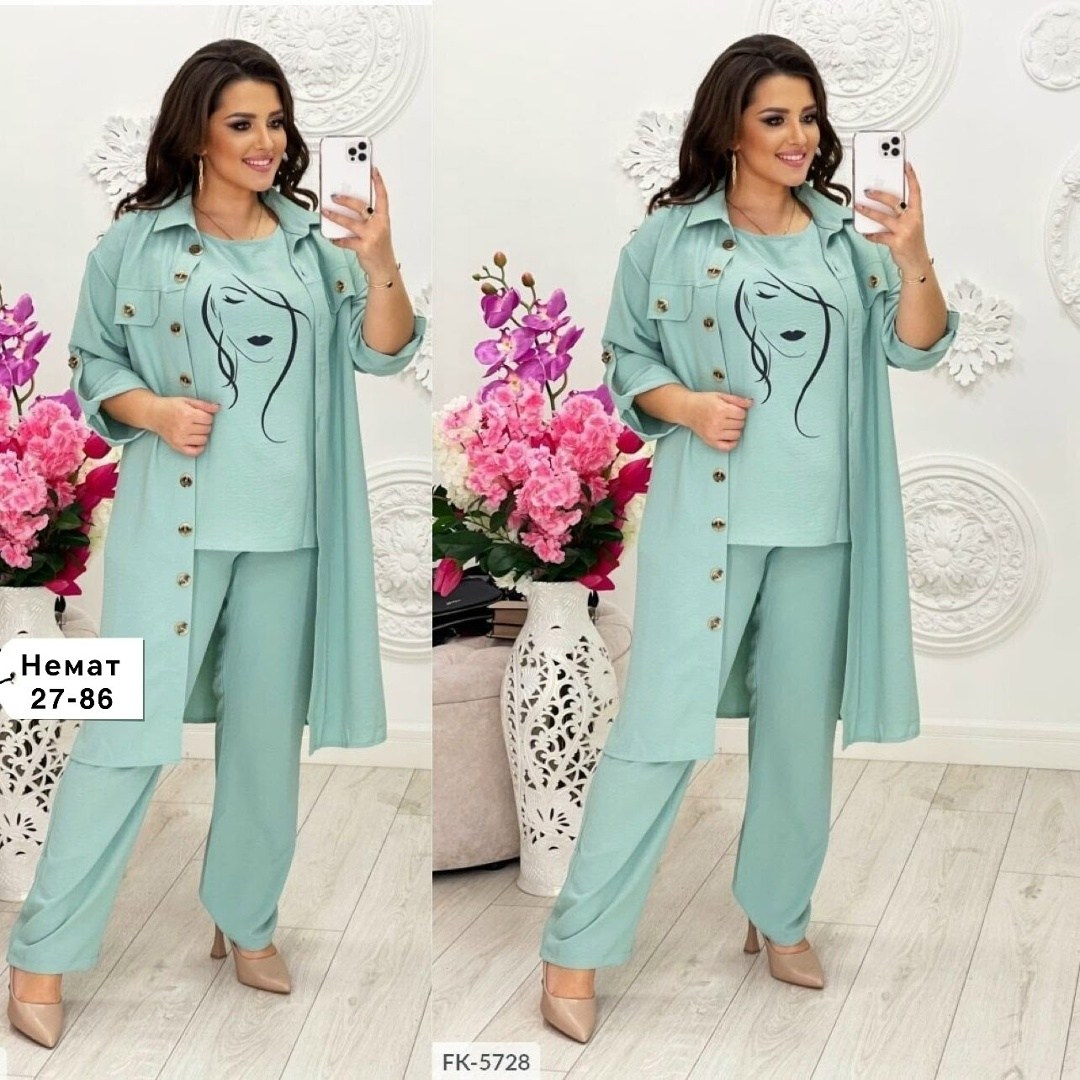 костюм тройка больших размеров,костюм женский тройка,костюм с брюками,женские брючные костюмы,костюм жатка женский летний брючный