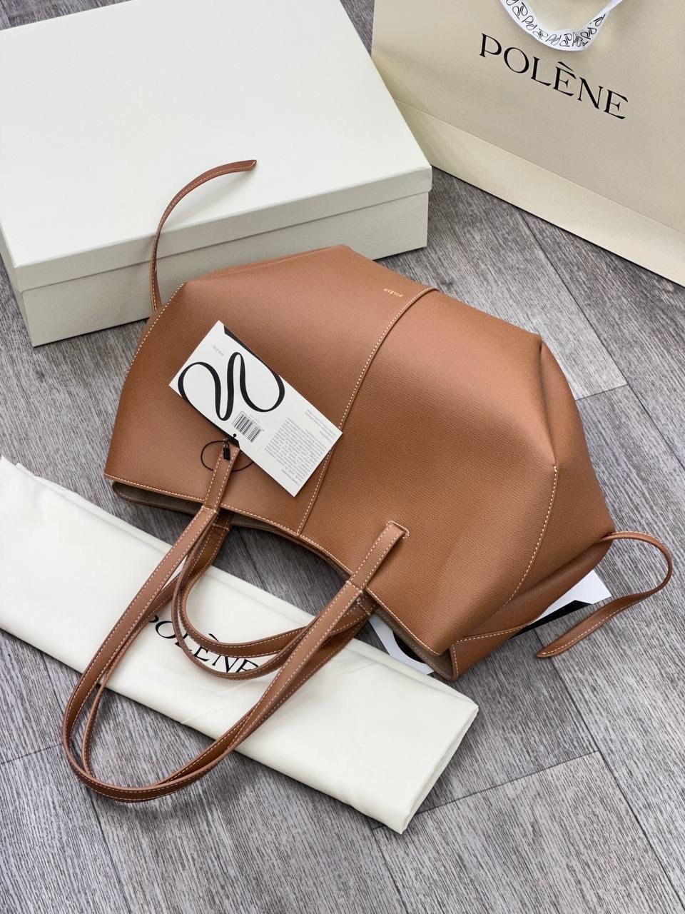 polene коричневая кожаная сумка тоут,polene коричневая кожаная сумка тоут для женщин,polene коричневая кожаная сумка тоут cyme для женщин,сумка,сумка polene