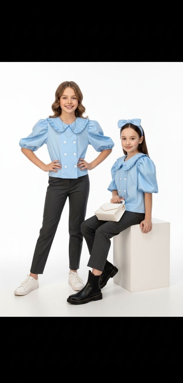 школьная блузка для девочек,блузка для девочек,блуза для девочки,блузка нарядная,блузка синяя мода
