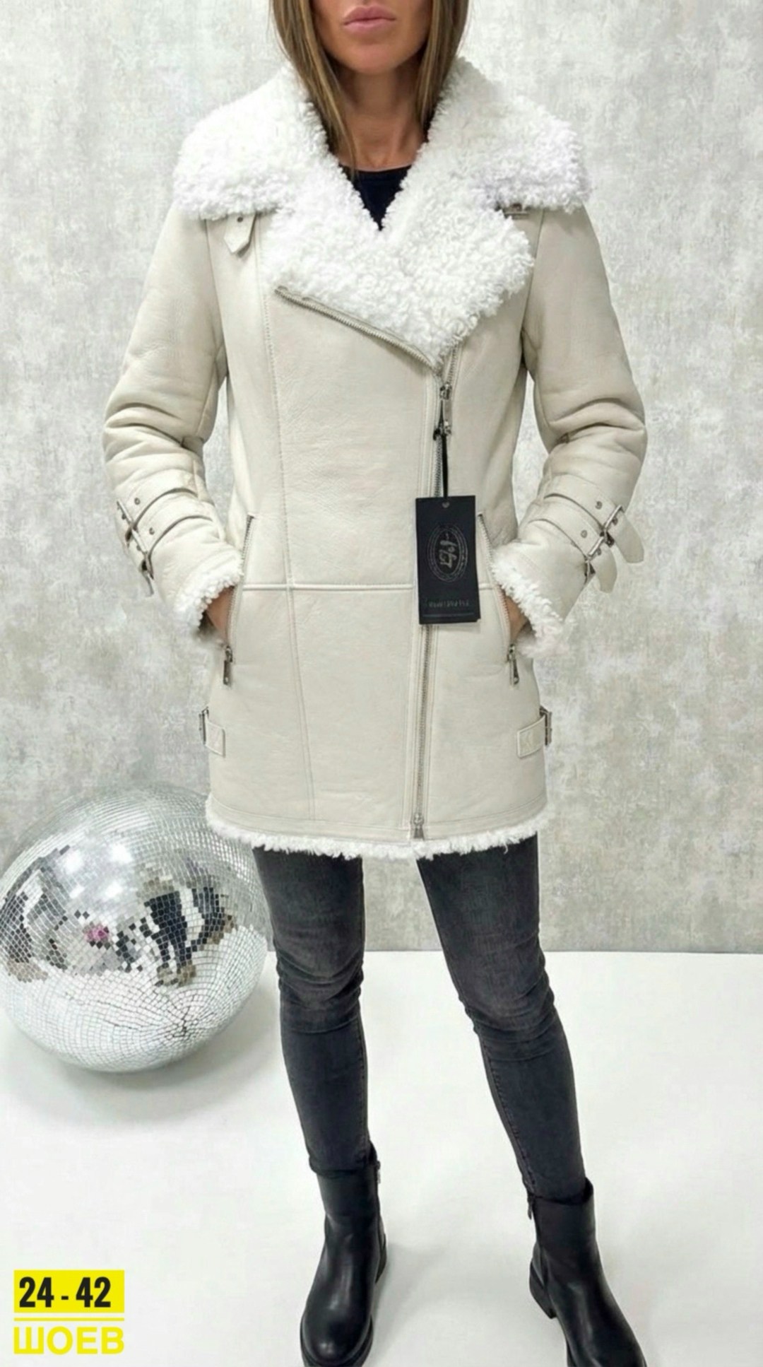 дубленка женская,дубленка авиатор женская удлиненная,дубленки авиатор удлиненные,дубленка,дубленка женская мосмеха 8023311 черная 56 ru