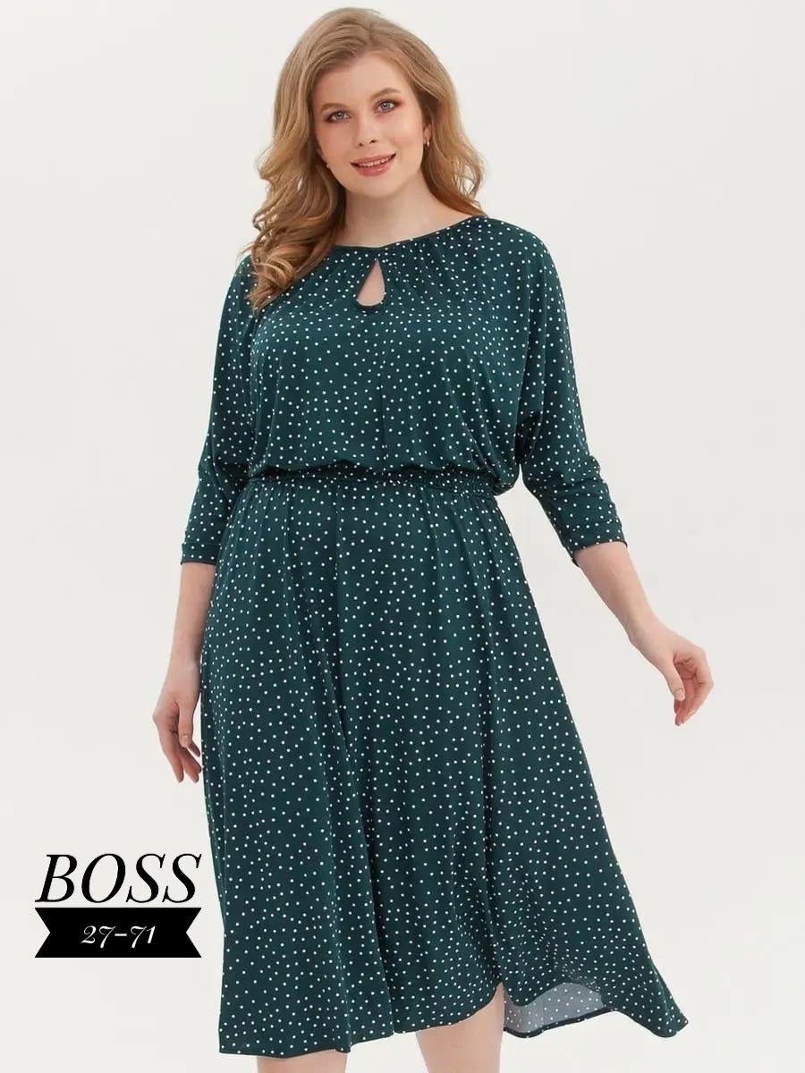 платье,платье туника,платья ,распродажа платьев,платье софи2 (зел/мелк/горох)