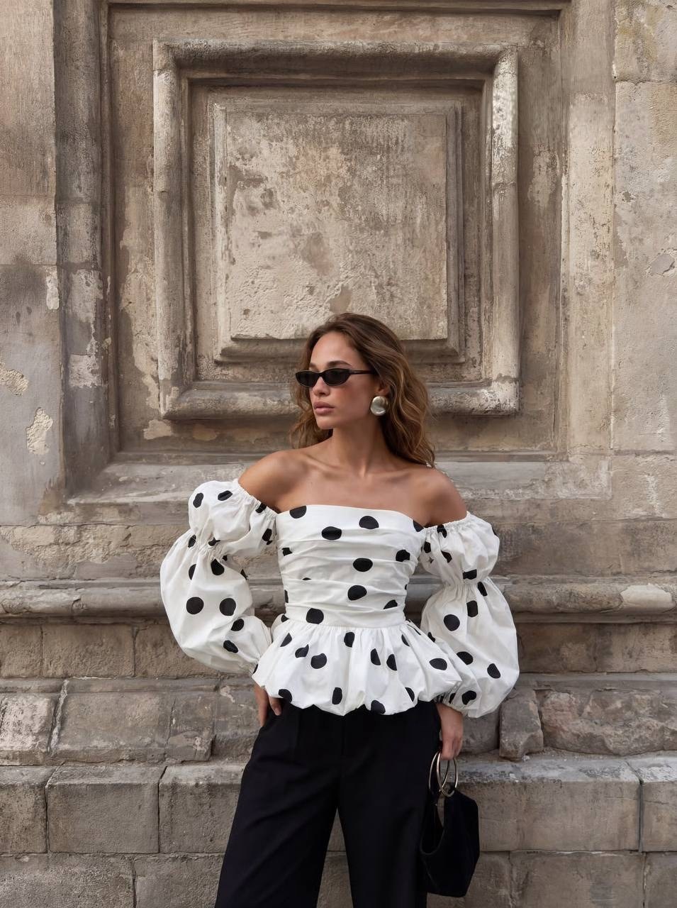 блузка модная,блузы,блузка в горох,женская блузка