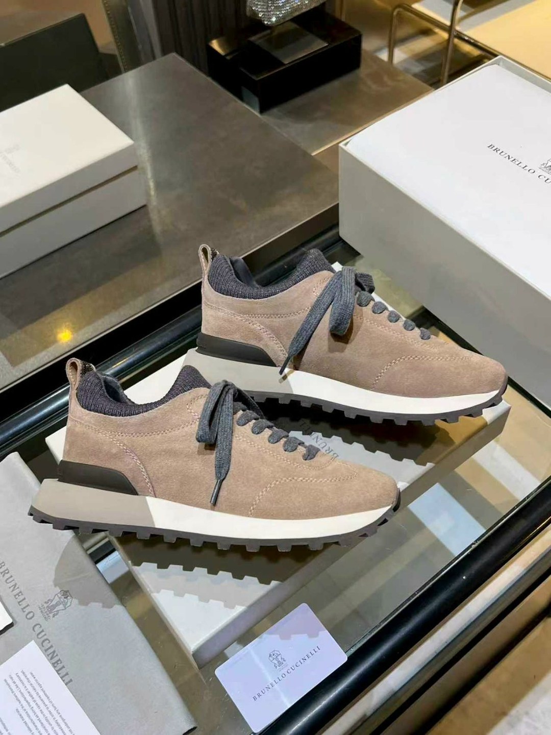 кроссовки brunello cucinelli замшевые,,женские замшевые кроссовки brunello cucinelli monili premium - brown,кроссовки замшевые,brunello cucinelli кроссовки