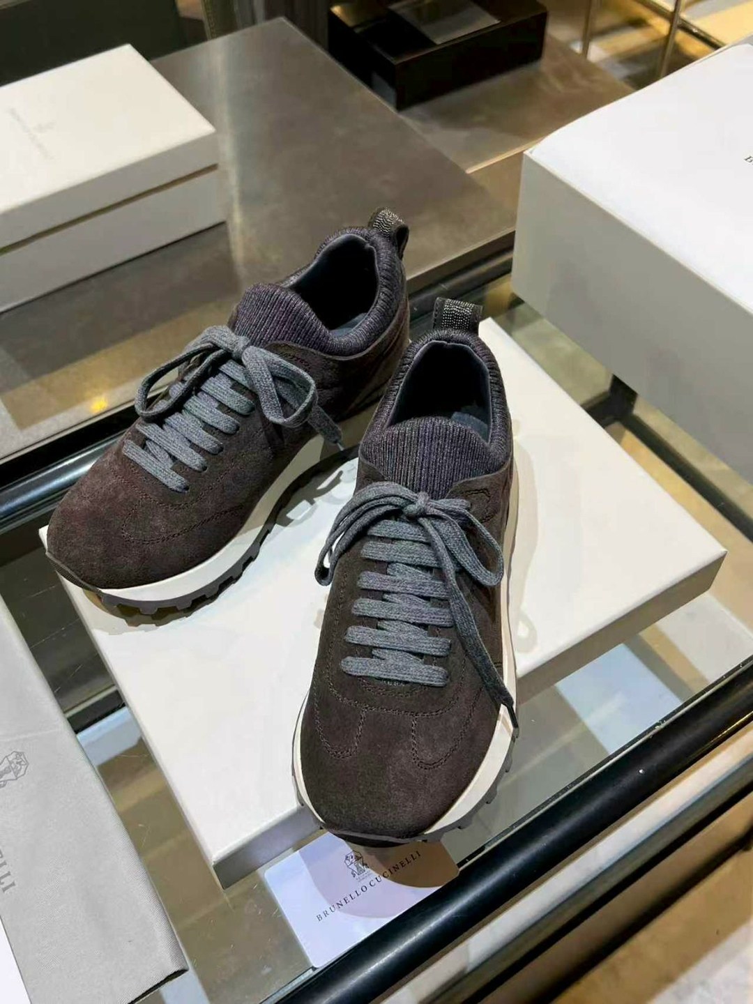 кроссовки brunello cucinelli замшевые,,женские замшевые кроссовки brunello cucinelli monili premium - brown,кроссовки замшевые,brunello cucinelli кроссовки