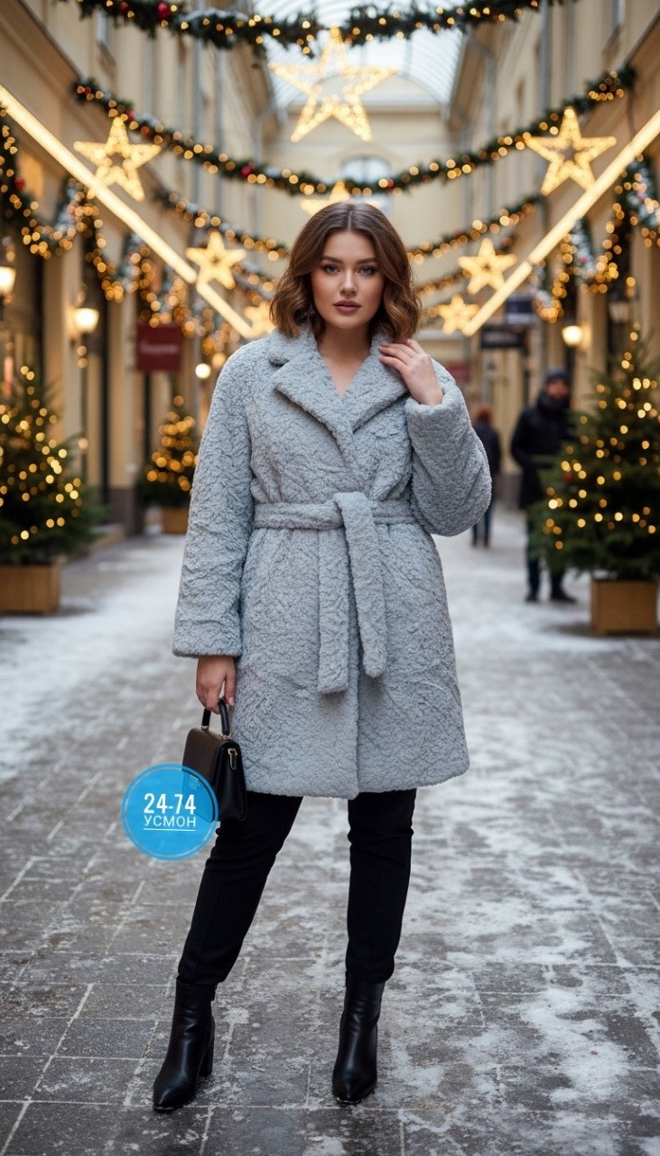 шуба lichi из экомеха,женская шуба,искусственная шуба из экомеха короткая под норку с поясом miura maison,длинная голубая шуба,шубка