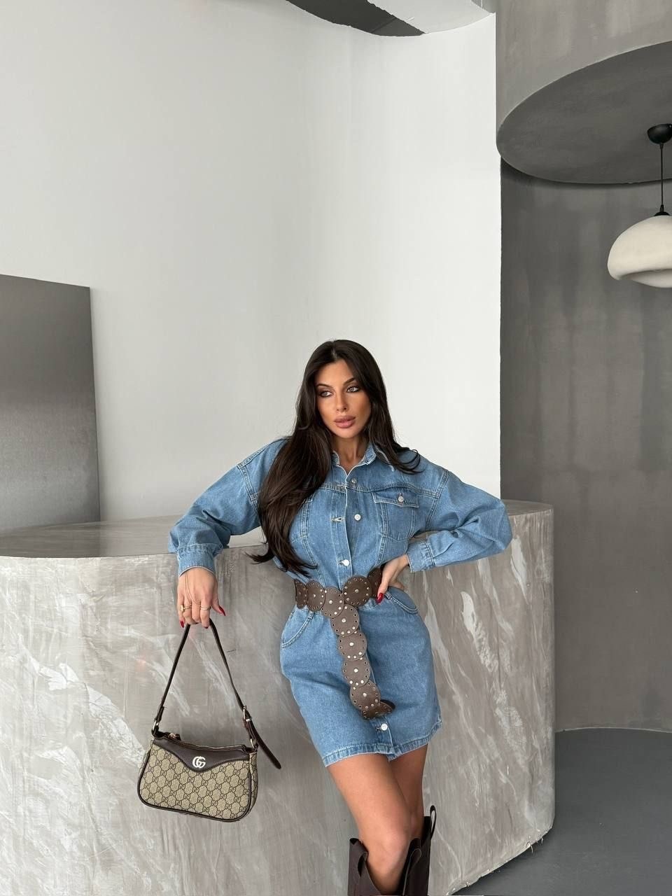 джинсовое платье,джинсовое платье женское,джинсовое платье-рубашка в стиле карго,платье джинс,стильное джинсовое платье