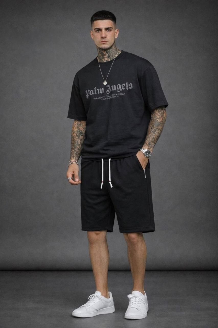 мужской футболка,мода мужская,шорты для мужчин,шорты palm angels мужские