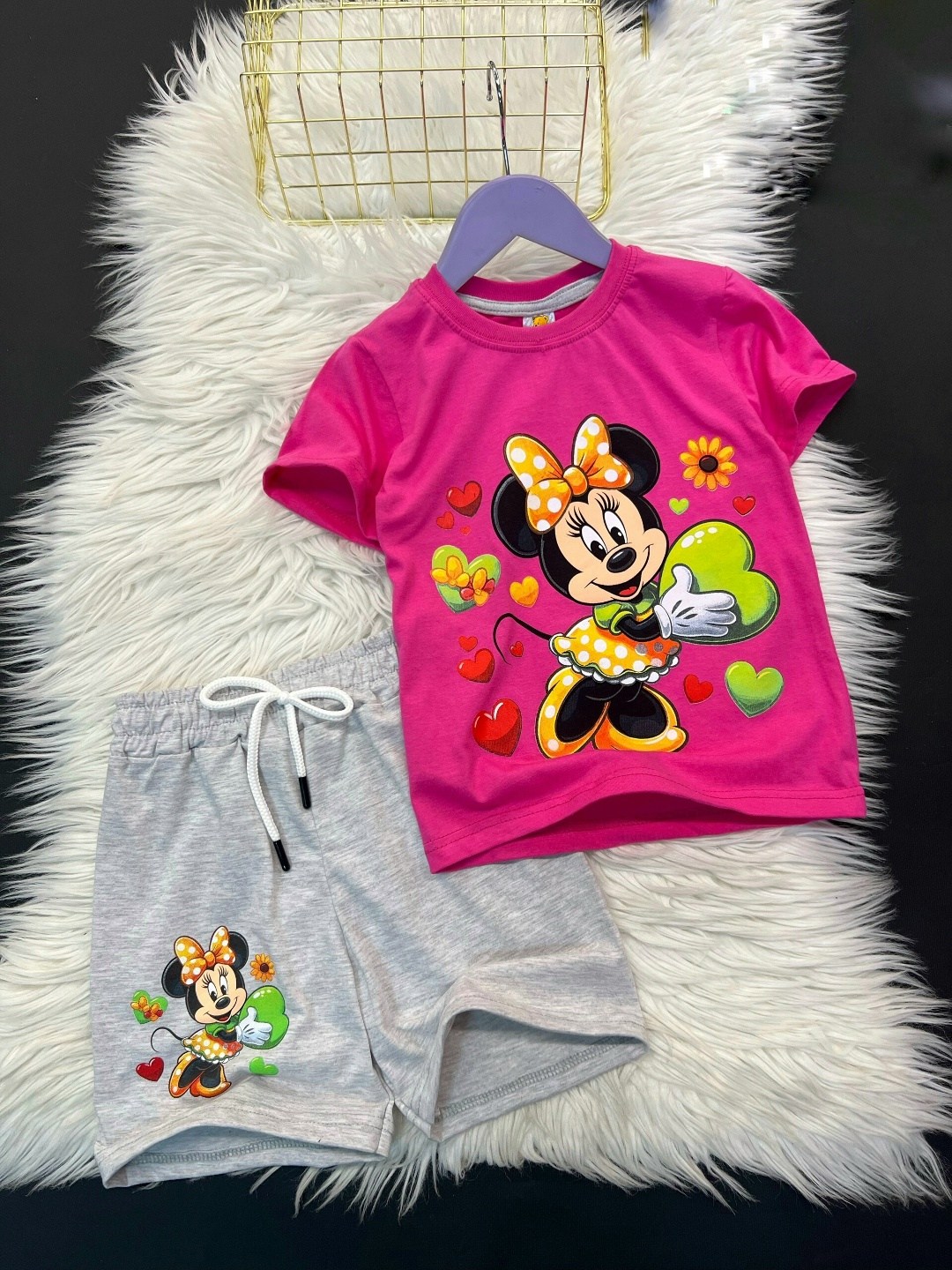 костюм летний для девочек mikki maus двойка шорты и майка трикотажный,летний костюм для девочек,костюм для девочек,детский костюм,одежда для девочек