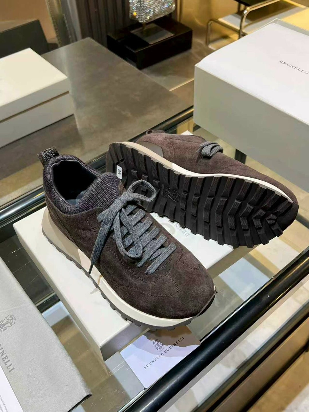 кроссовки brunello cucinelli замшевые,,женские замшевые кроссовки brunello cucinelli monili premium - brown,кроссовки замшевые,brunello cucinelli кроссовки