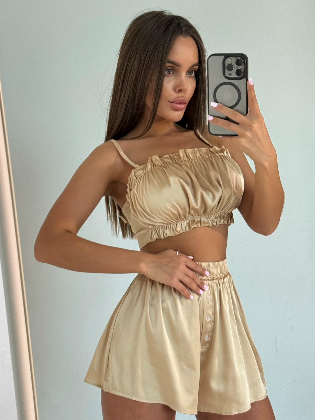 пижама женская с шортами шелковая,шелковая пижама italian chocolate,атласная пижама женская,пижама женская комплект,шёлковая пижама женская