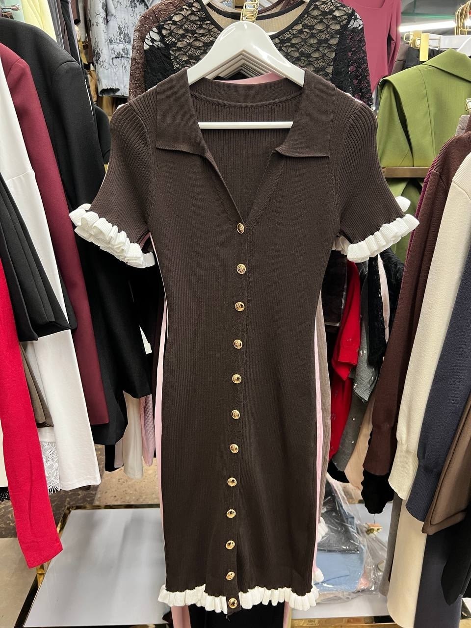 трикотажное платье,трикотажное платье мини,вязаное платье,трикотажное платье с воротником,платье трикотажное женское