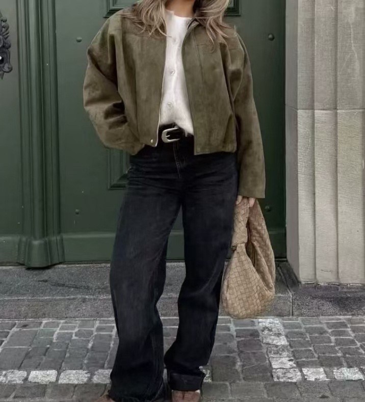 куртка замшевая бомбер оверсайз lancy,куртка бомбер,повседневная куртка,оверсайз куртка,куртка модная