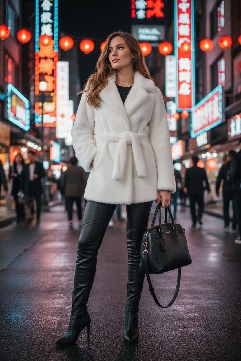 женская шуба из эко меха с английским воротником,женская шуба,белая норковая шуба,белая шуба,шубка