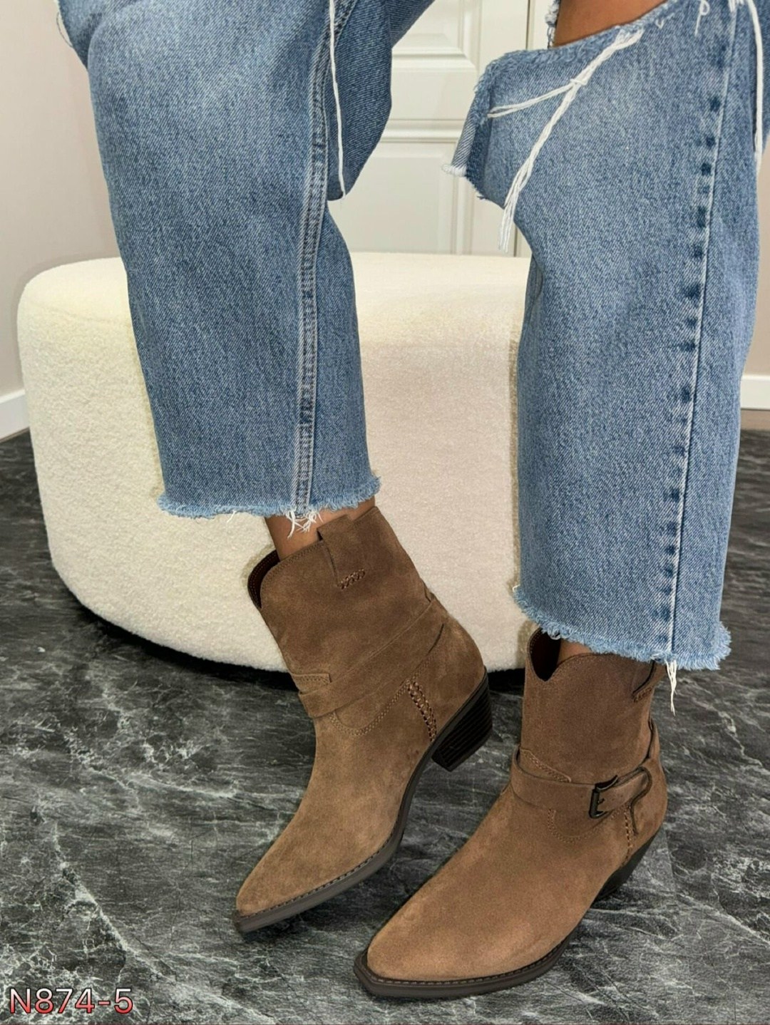 ,казаки серые замшевые,женская ,казаки женские,замшевые ботильоны