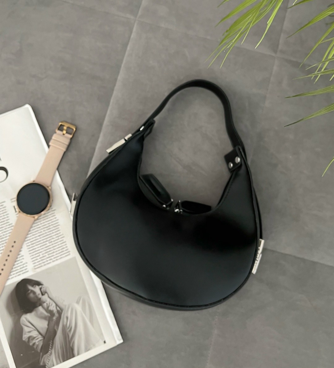 женская кожаная сумка 80002 black,сумка,сумка женская,сумка полумесяц женская,кожаная женская сумка