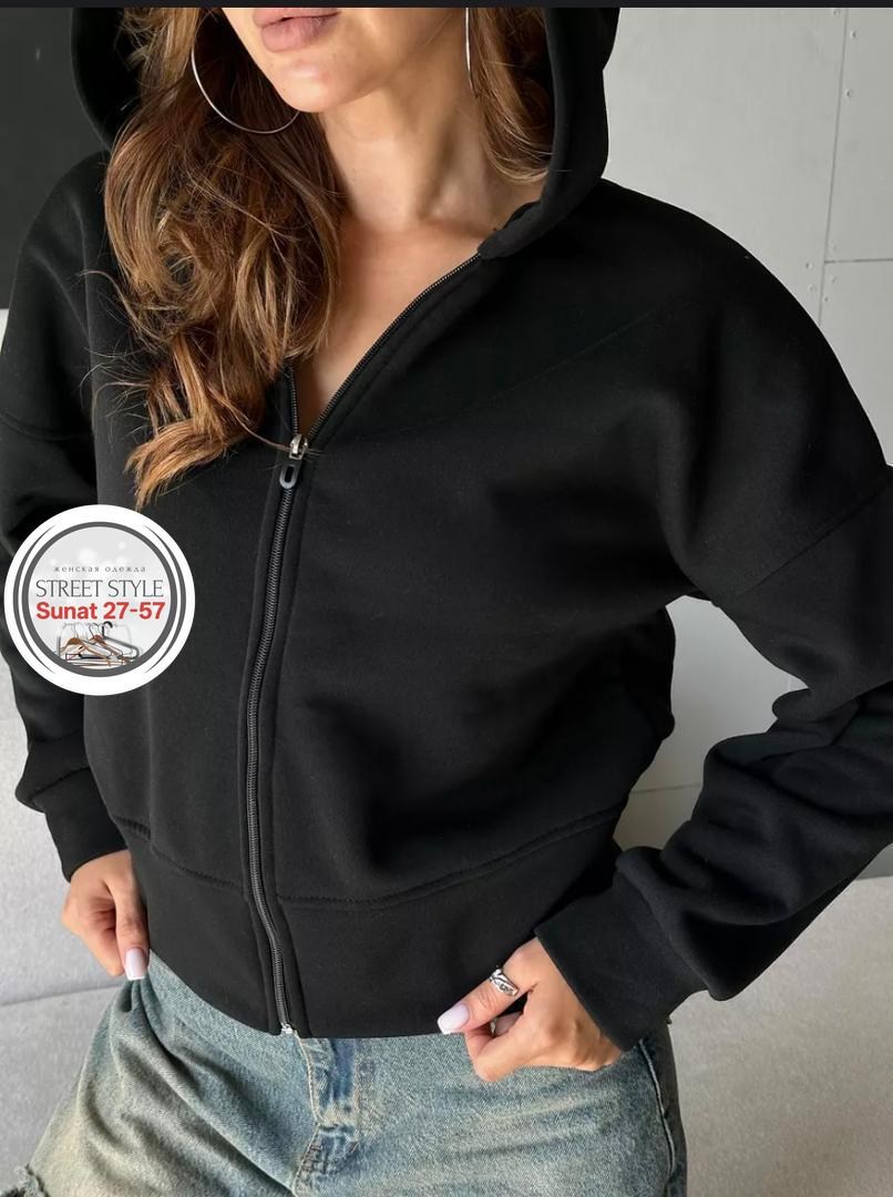 кофта на флисе,толстовка женская,толстовка укороченная зипка на молнии оверсайз,кофта женская,женская толстовка из футера с начесом happyfox