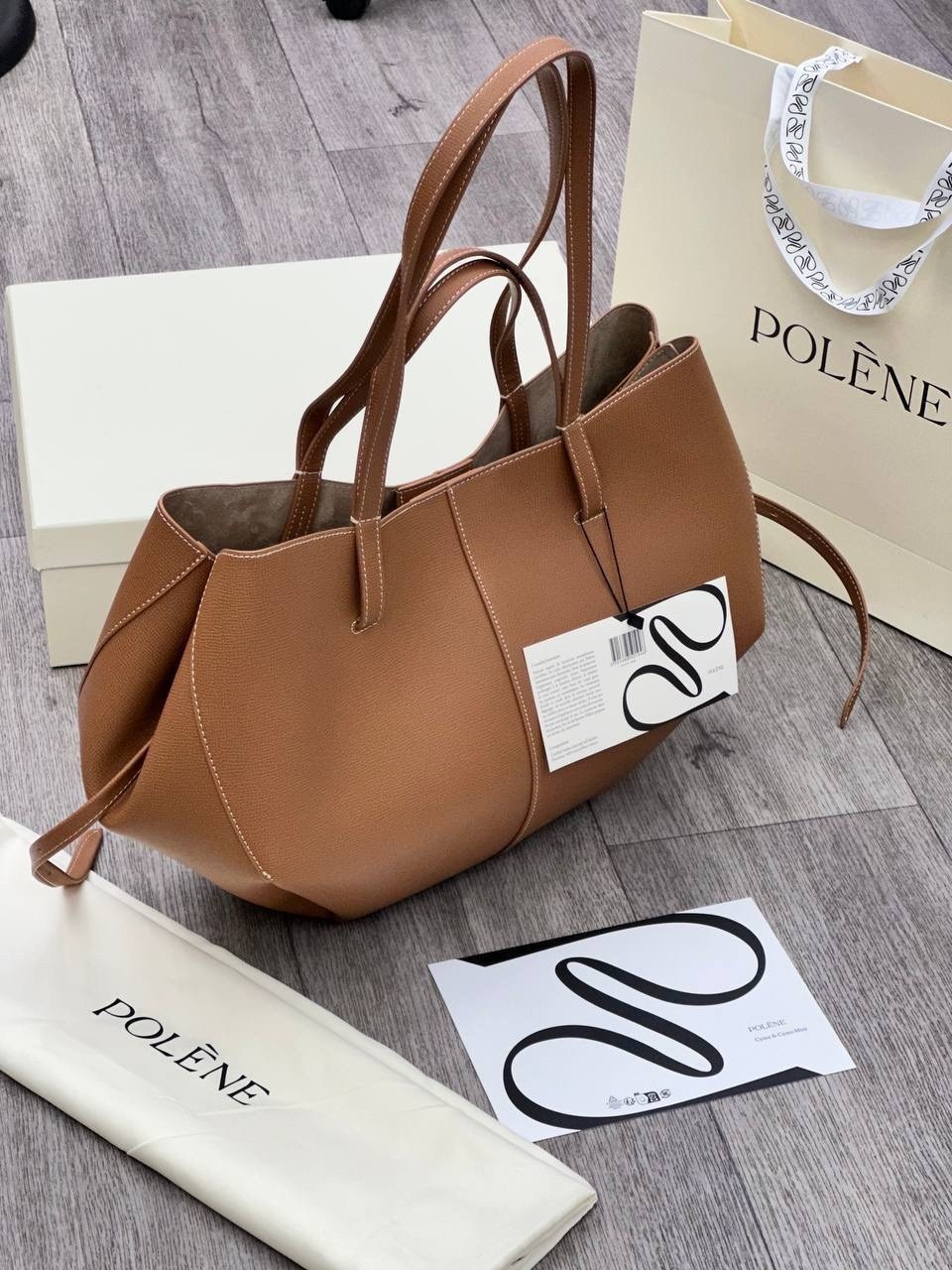 polene коричневая кожаная сумка тоут,polene коричневая кожаная сумка тоут для женщин,polene коричневая кожаная сумка тоут cyme для женщин,сумка,сумка polene