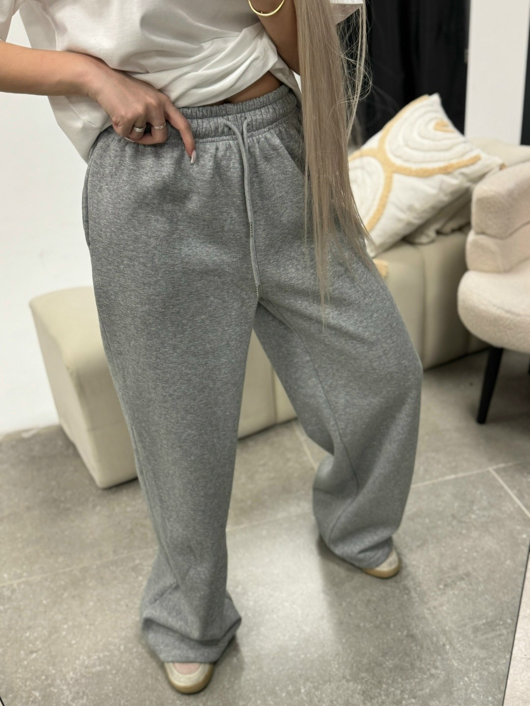 брюки спортивные alevan серый меланж,брюки спортивные палаццо,брюки спортивные,серые спортивные штаны,брюки женские палаццо