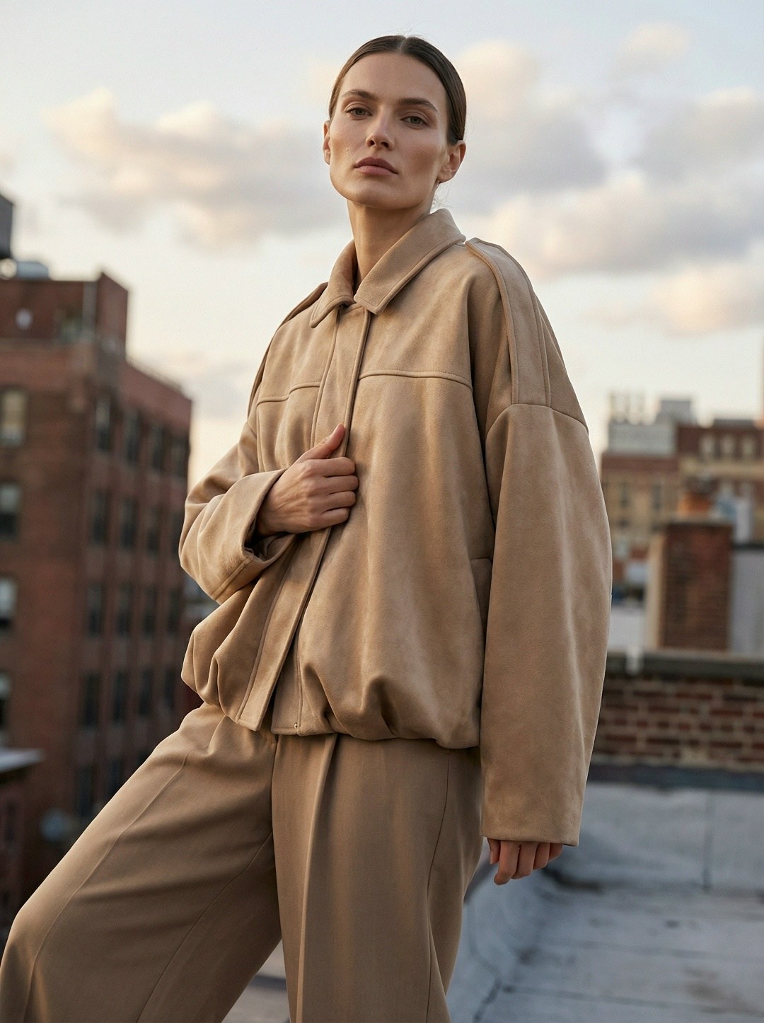 куртка замшевая бомбер оверсайз lancy,куртка бомбер,повседневная куртка,оверсайз куртка,куртка модная