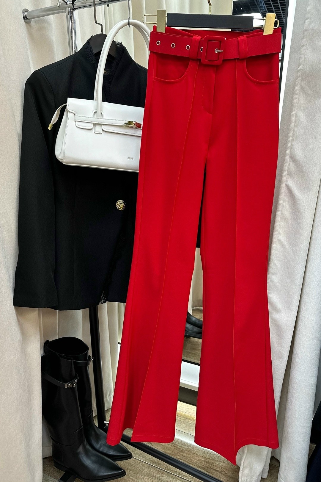 классические брюки,женские брюки,клеш брюки,клёш брюки женские,красный брюки клеш