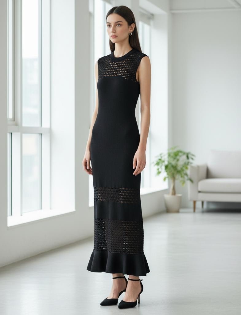 платье,приталенное платье,женское платье,чëрное платье,платье макси