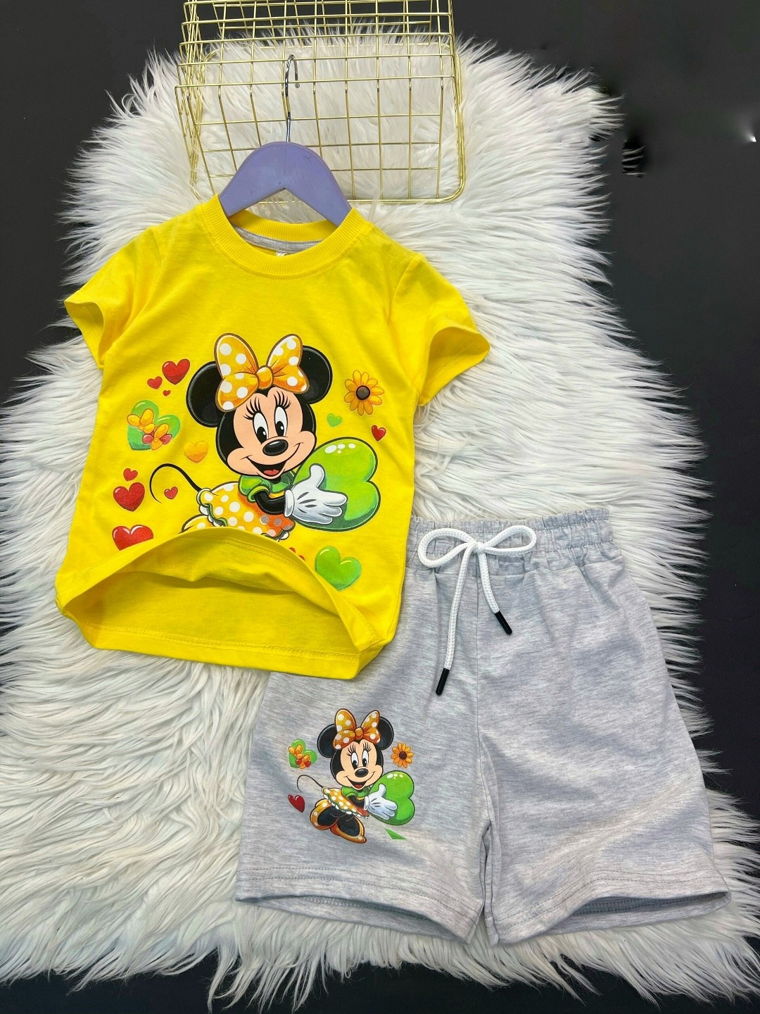 костюм летний для девочек mikki maus двойка шорты и майка трикотажный,летний костюм для девочек,костюм для девочек,детский костюм,одежда для девочек