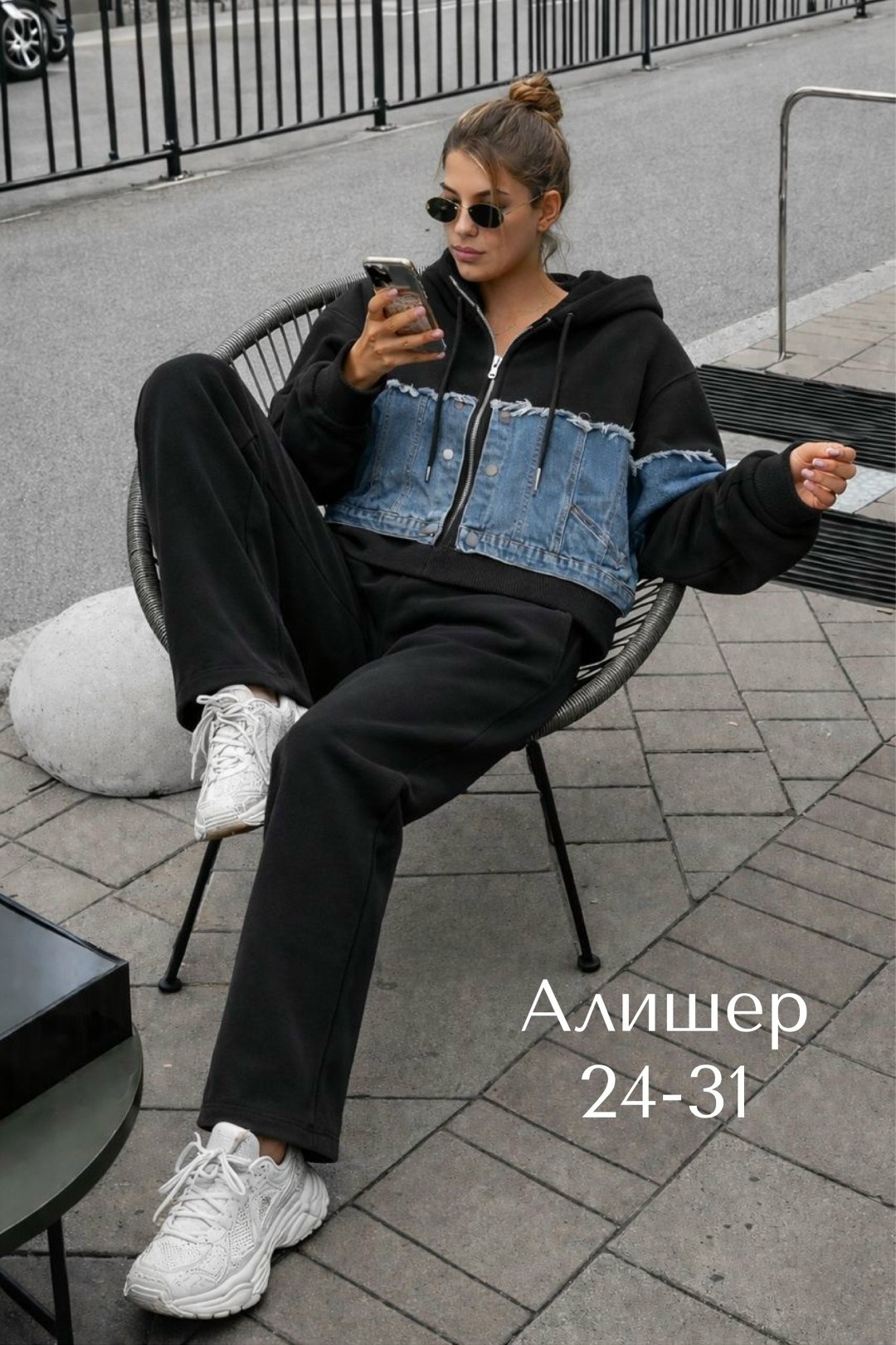 женский костюм,женский костюм тройка,спортивный костюм женский,костюм спортивный,костюм деним с кофтой на замке и брюками aisha comfort