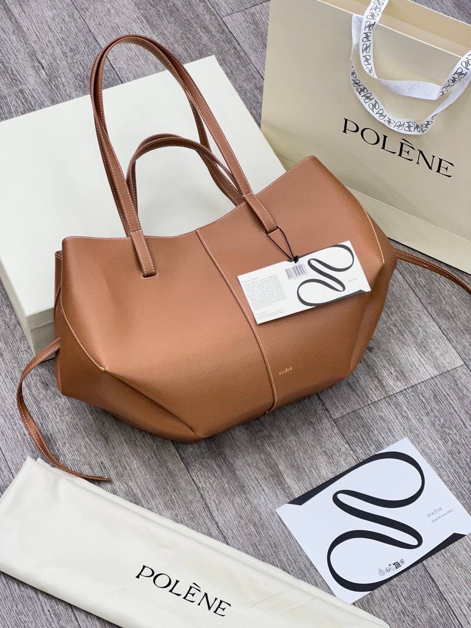 polene коричневая кожаная сумка тоут,polene коричневая кожаная сумка тоут для женщин,polene коричневая кожаная сумка тоут cyme для женщин,сумка,сумка polene