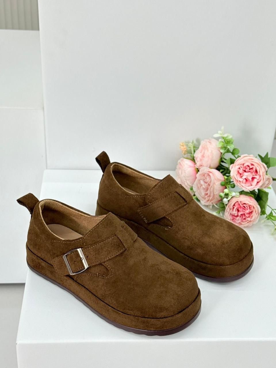 замшевые женские туфли-лоферы на платформе,,лоферы на платформе, женская, повседневные