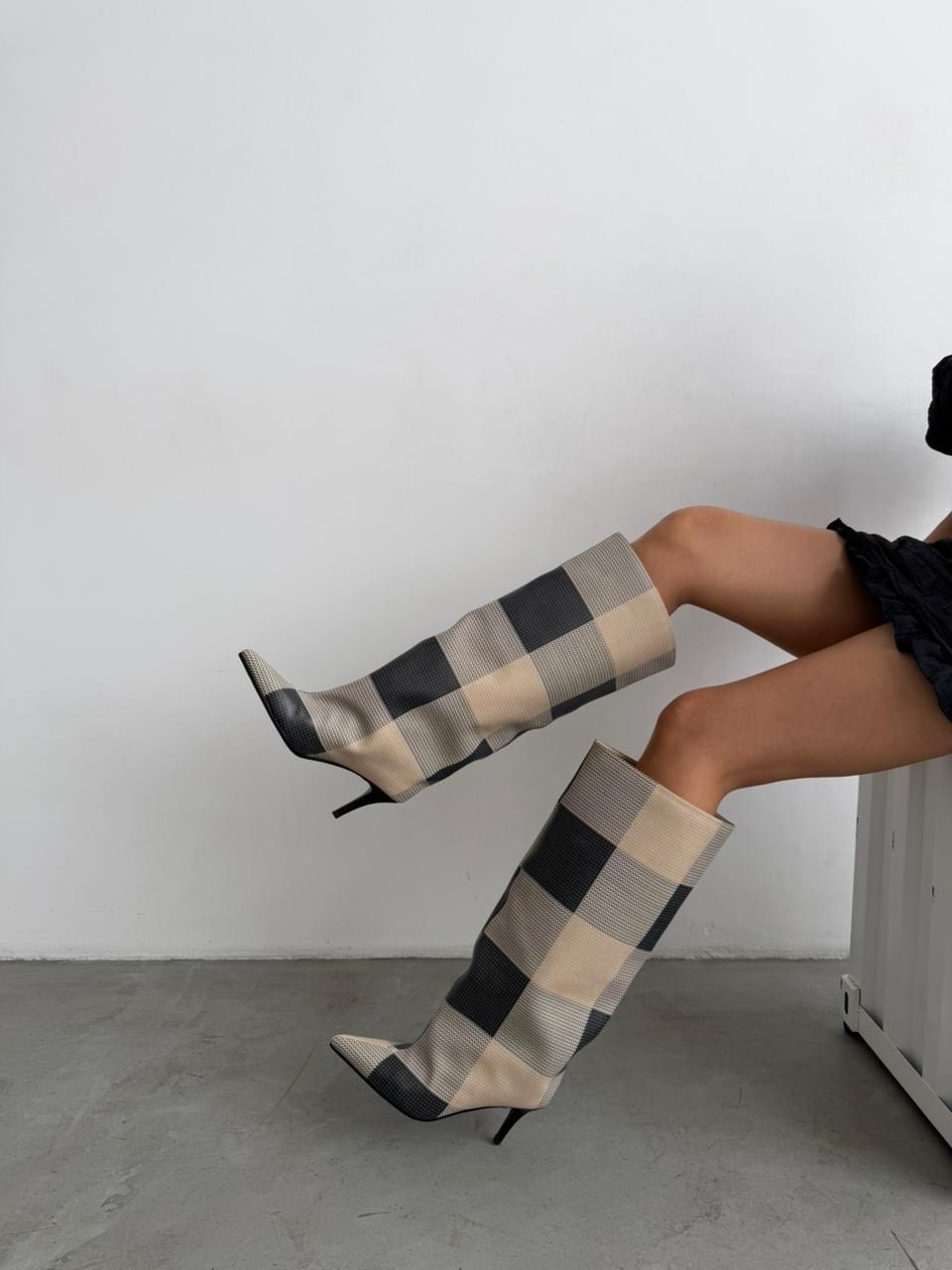 ,сапоги клетчатые,сапоги burberry,женские ботильоны,бербери сапоги