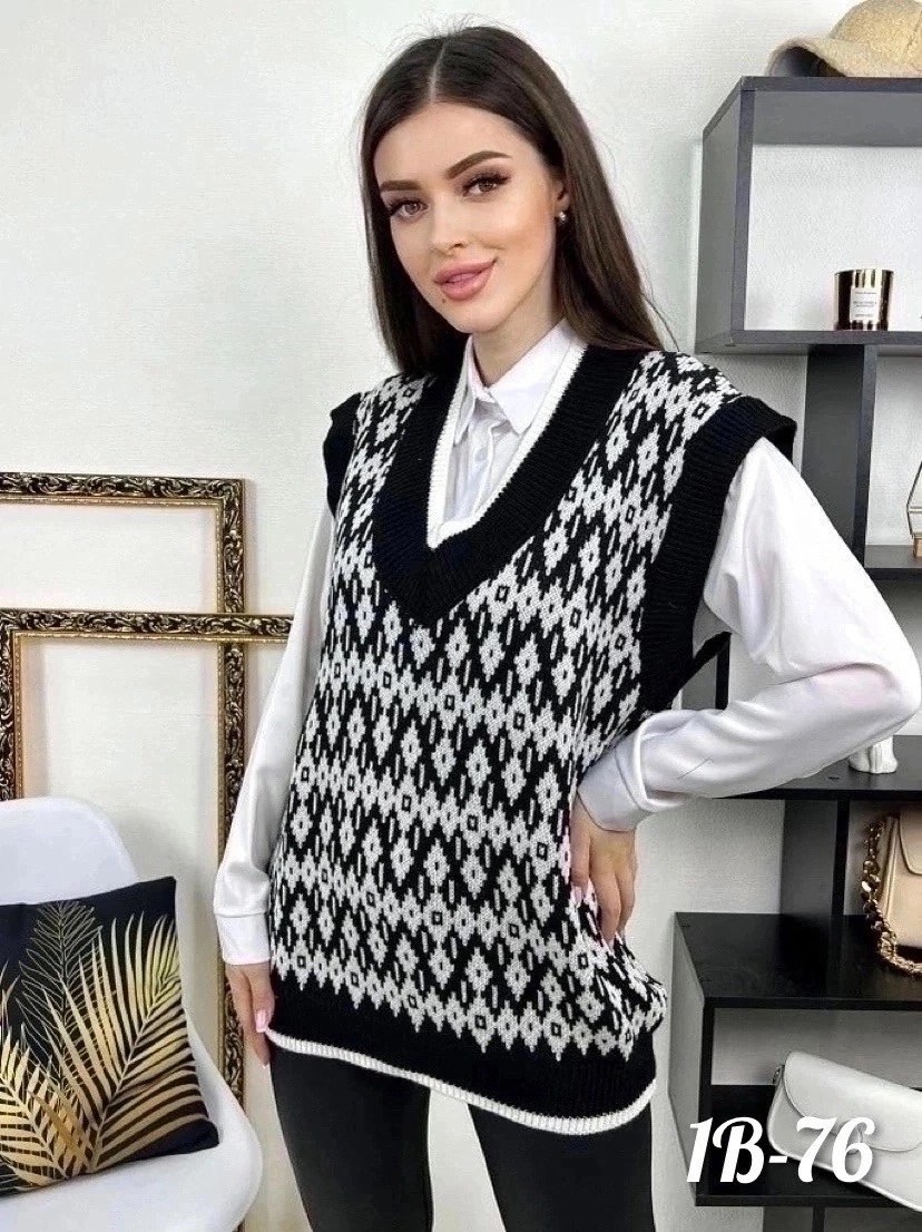 жилетка вязаная,жилет вязаный женский,женский вязаный жилет с рисунком "гусиная лапка",вязаный жилет,вязанная жилетка