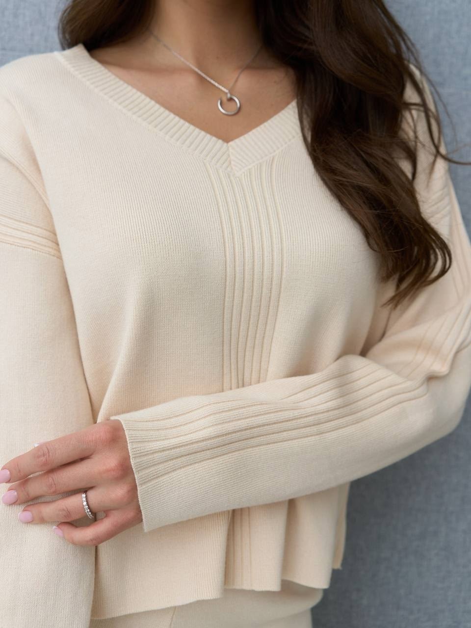 костюм брючный "рио" цвет мокко,костюм брючный "рио" светло-бежевого цвета,костюм трикотажный теплый с брюками amsia,женский костюм,костюм вязаный трикотажный теплый с брюками eva coosh