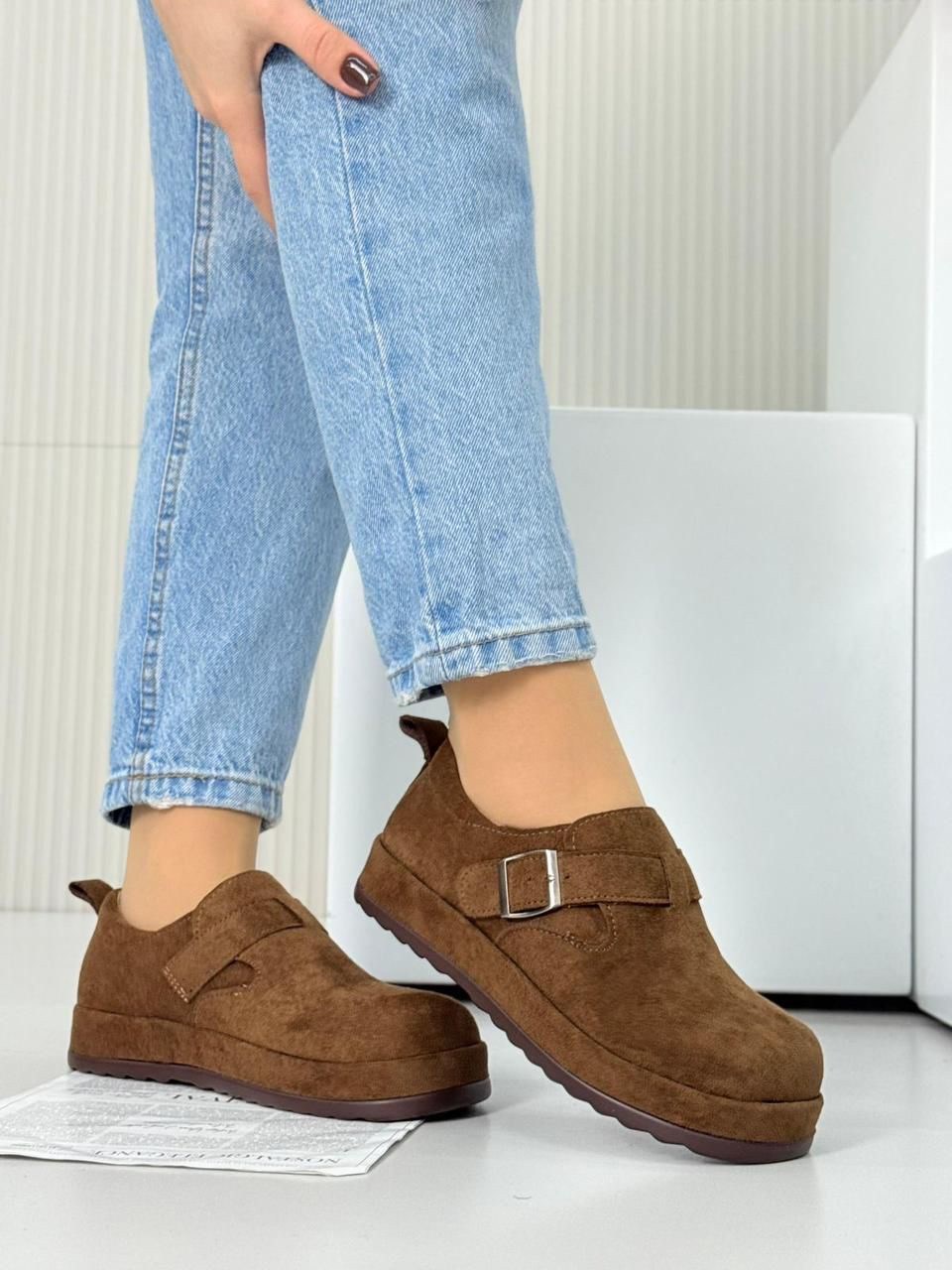 замшевые женские туфли-лоферы на платформе,,лоферы на платформе, женская, повседневные