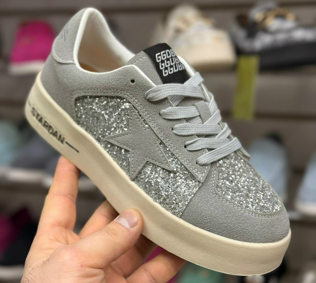 ,обуви,golden goose ssense exclusive silver glitter superstar sneakers,golden goose superstar silver glitter sneakers, женская
