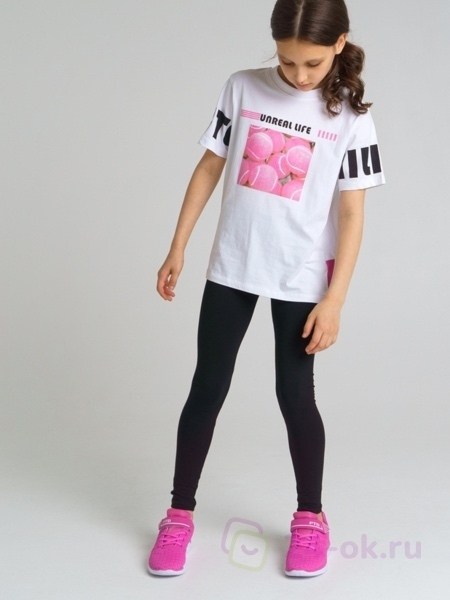 легинсы для девочки playtoday,легинсы для девочек,леггинсы для девочек,лонгслив, леггинсы с принтом looney tunes,комплект: лонгслив, леггинсы, рост 152 см