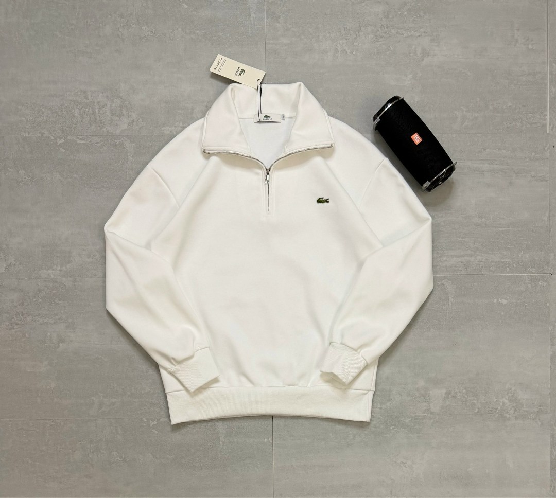 толстовка lacoste,толстовка мужская lacoste casual серая,мужская толстовка lacoste,мужская хлопковая толстовка lacoste с высоким воротом на молнии,lacoste grey half zip