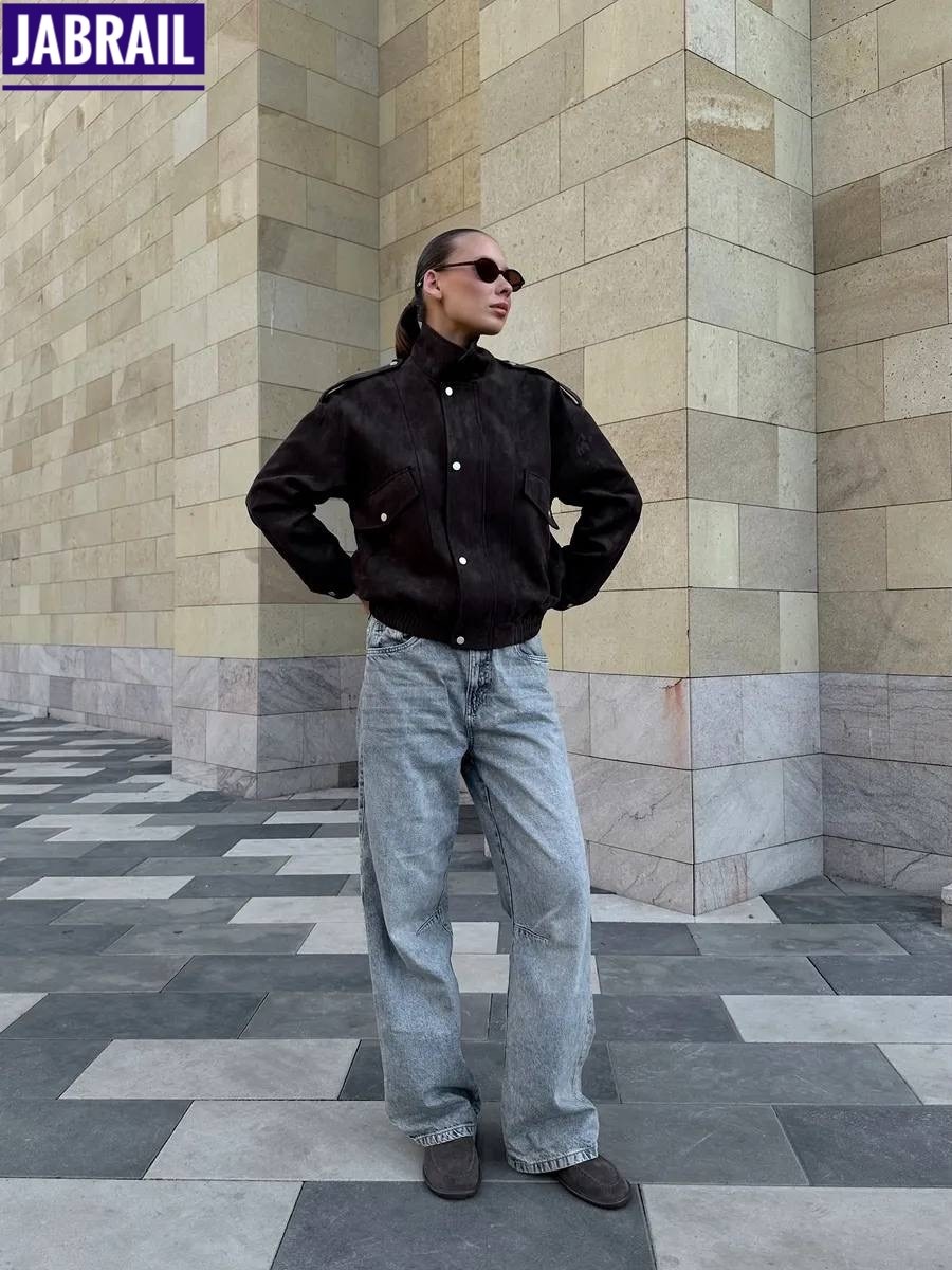 бомбер укороченный оверсайз замшевый куртка рабочего тренд saint shine,бомбер женская куртка,куртка бомбер,куртка бомбер осенняя win denim88-92 цвет коричневый,бомбер женский кожаный куртка осенняя ов