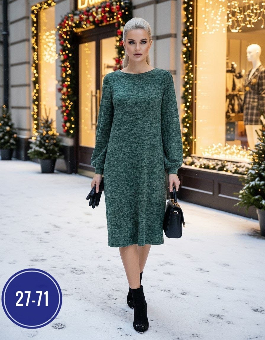 трикотажное платье,платье трикотажное миди с рукавами фонариками modamore,платье,платье женская,повседневные платья